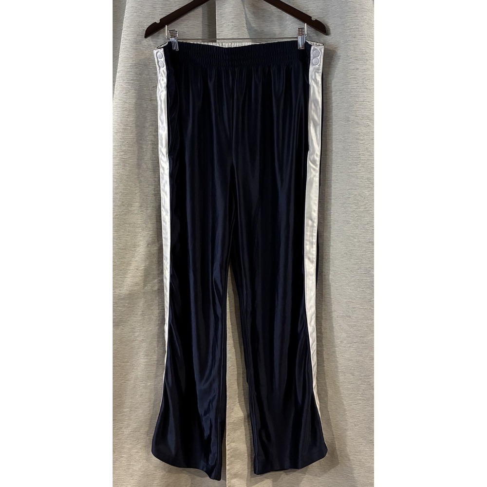 Y2K Snap Button Tearaway Track Pants XL Navy Blue Vintage Basketball Warmup